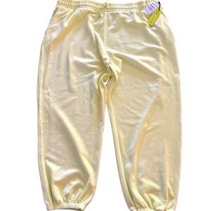 BP + WILDFANG Lemon Yellow Ribbed Jogger Pants 3X Elastic Waist Unisex Dopamine